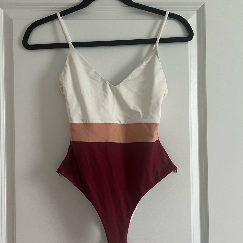 VENUS White and Pink Bathing Suit One Piece